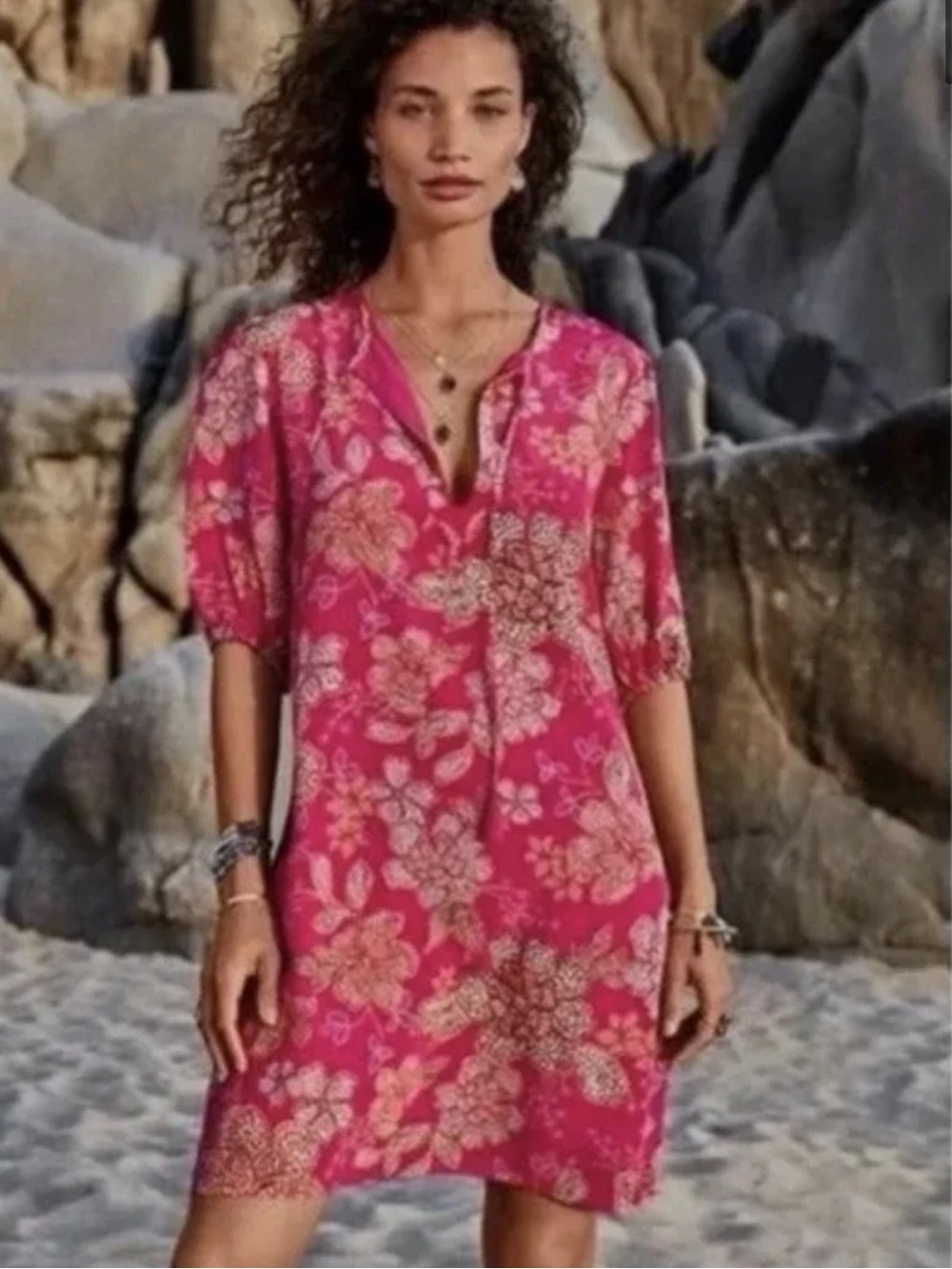 Johnny Was Vesna Silk Mini Dress